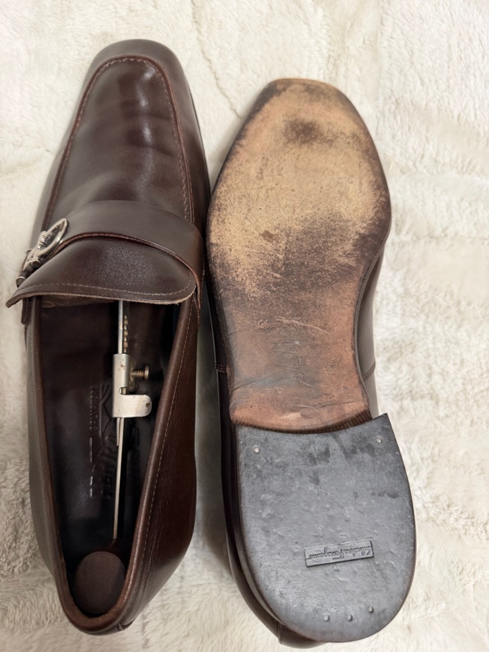 Like NEW! $950 Salvatore Ferragamo Gancini Bit Brown Dress Loafers 11.5 12.5 - Picture 8 of 12